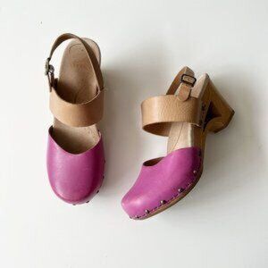 Dansko Thea Clogs Pink & Tan, Size 39/8